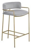 Comstock Upholstered Low Back Stool Grey and Gold - My Sweet Home Furniture (Queens, NY)