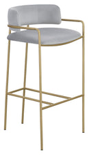 Comstock Upholstered Low Back Stool Grey and Gold - My Sweet Home Furniture (Queens, NY)