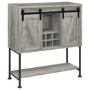 Claremont Sliding Door Bar Cabinet with Lower Shelf Grey Driftwood - My Sweet Home Furniture (Queens, NY)
