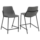 Earnest Solid Back Upholstered Counter Height Stools Grey and Black (Set of 2) - My Sweet Home Furniture (Queens, NY)