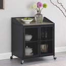Arlette Wine Cabinet with Wire Mesh Doors Grey Wash and Sandy Black - My Sweet Home Furniture (Queens, NY)