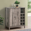 Cheyenne 2-door Wine Cabinet with Stemware Rack Weathered Acacia - My Sweet Home Furniture (Queens, NY)