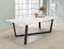 Mayer Rectangular Dining Table Faux White Marble and Gunmetal - My Sweet Home Furniture (Queens, NY)