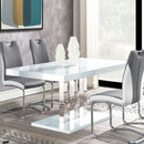 Brooklyn Rectangular Dining Table White High Gloss and Chrome - My Sweet Home Furniture (Queens, NY)