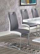 Brooklyn Upholstered Side Chairs with S-frame (Set of 4) Grey and White - My Sweet Home Furniture (Queens, NY)