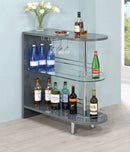 Adolfo 3-tier Bar Table Glossy Grey and Clear - My Sweet Home Furniture (Queens, NY)