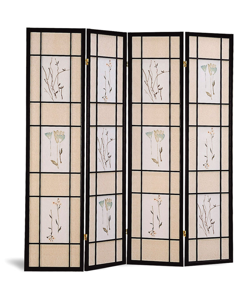 Catabella 4-panel Floral Print Folding Screen Multi-color - My Sweet Home Furniture (Queens, NY)