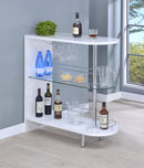 Adolfo 3-tier Bar Table Glossy White and Clear - My Sweet Home Furniture (Queens, NY)