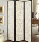 Felice 3-panel French Script Print Folding Screen Espresso - My Sweet Home Furniture (Queens, NY)