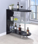 Adolfo 3-tier Bar Table Glossy Black and Clear - My Sweet Home Furniture (Queens, NY)