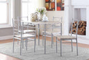 Anna Fontana 5-piece Rectangular Dining Set Brushed Silver - My Sweet Home Furniture (Queens, NY)