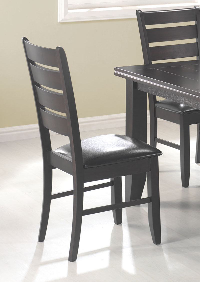 Dalila Ladder Back Side Chairs Cappuccino and Black (Set of 2) - My Sweet Home Furniture (Queens, NY)