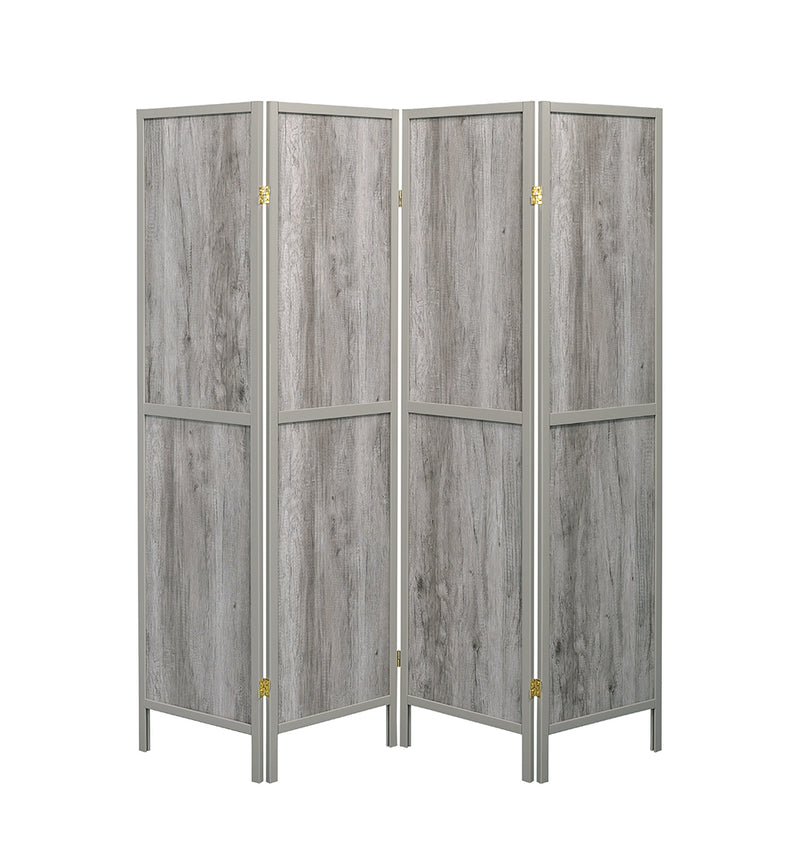 Deepika 4-panel Folding Screen Grey Driftwood - My Sweet Home Furniture (Queens, NY)