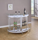 Amarillo 2-tier Bar Unit White and Chrome - My Sweet Home Furniture (Queens, NY)