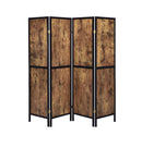 Deepika 4-panel Folding Screen Antique Nutmeg and Black - My Sweet Home Furniture (Queens, NY)
