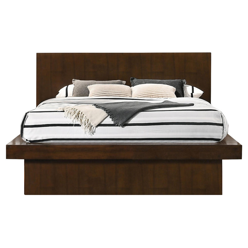 Jessica Eastern King & Queen Platform Bed with Rail Seating Cappuccino - My Sweet Home Furniture (Queens, NY)