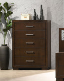 Jessica 5-drawer Chest Cappuccino - My Sweet Home Furniture (Queens, NY)