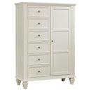 Sandy Beach 8-drawer Door Chest Storage Cream White - My Sweet Home Furniture (Queens, NY)