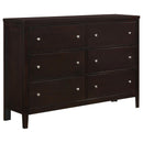 Carlton 6-drawer Rectangular Dresser Cappuccino - My Sweet Home Furniture (Queens, NY)