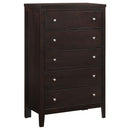 Carlton 5-drawer Rectangular Chest Cappuccino - My Sweet Home Furniture (Queens, NY)