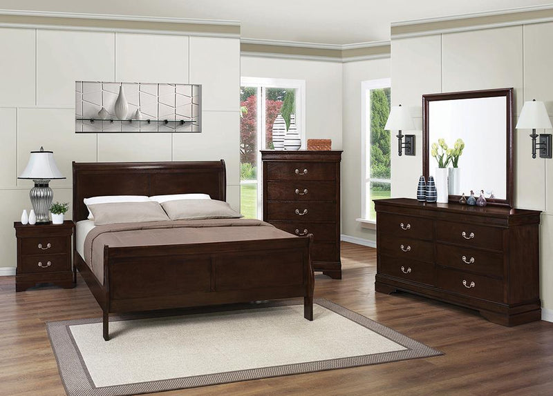 Louis Philippe 4 & 5 Piece Panel Bedroom Set with High Headboard E.king & Full - My Sweet Home Furniture (Queens, NY)