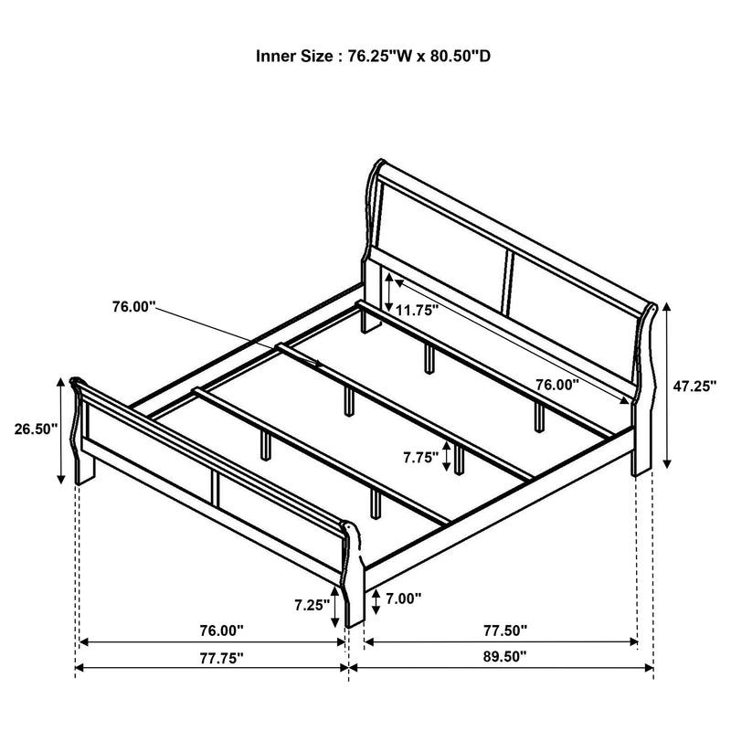 Louis Philippe Eastern King, Full, & Queen Bed - My Sweet Home Furniture (Queens, NY)