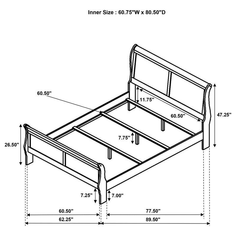 Louis Philippe Eastern King, Full, & Queen Bed - My Sweet Home Furniture (Queens, NY)