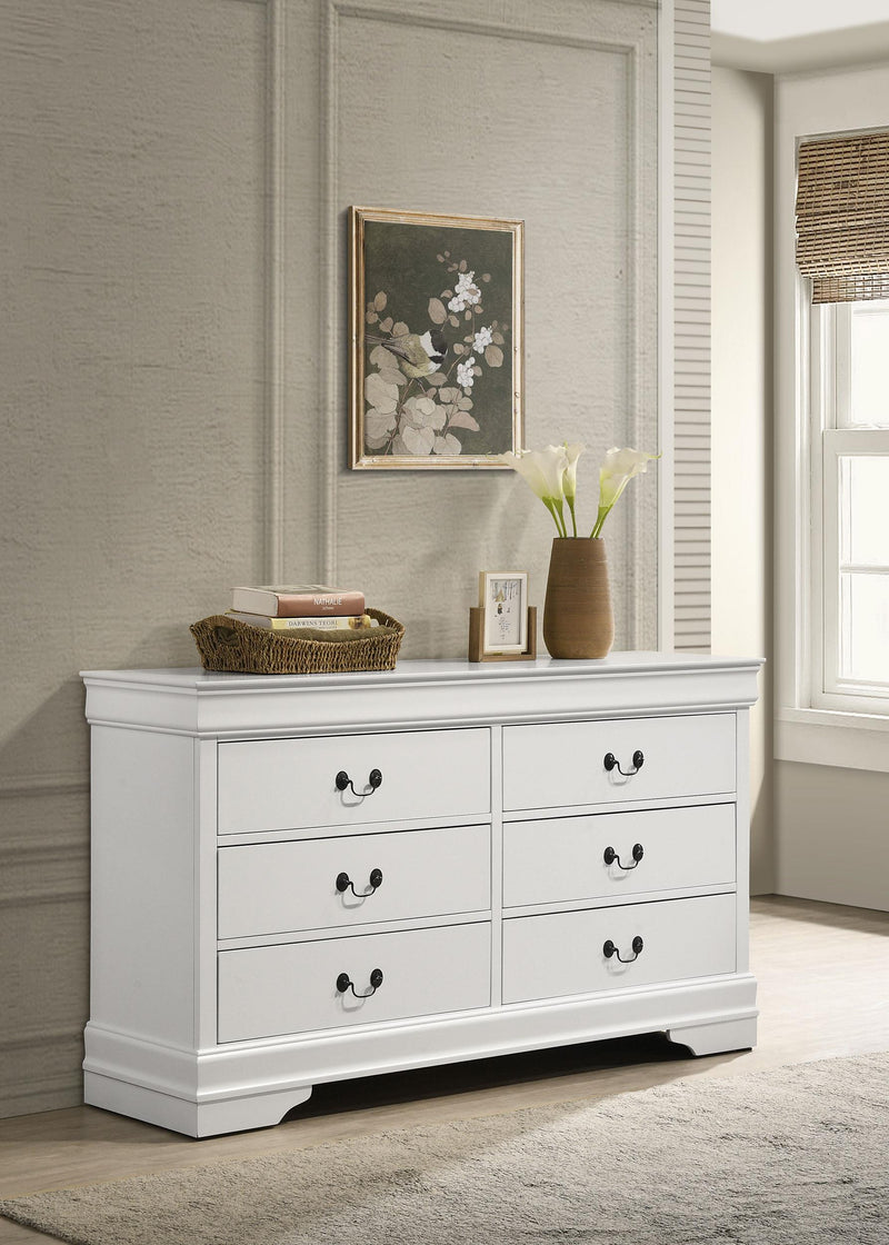 Louis Philippe 6-drawer Dresser White - My Sweet Home Furniture (Queens, NY)