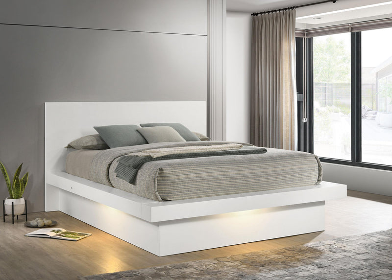 Jessica California King, E.king, & Queen Bed with Storage Headboard Cappuccino - My Sweet Home Furniture (Queens, NY)
