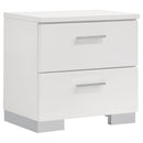 Felicity 2-drawer Nightstand Glossy White - My Sweet Home Furniture (Queens, NY)
