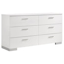 Felicity 6-drawer Dresser Glossy White - My Sweet Home Furniture (Queens, NY)
