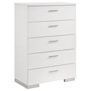 Felicity 5-drawer Chest Glossy White - My Sweet Home Furniture (Queens, NY)
