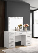 Felicity 9-drawer Vanity Desk with Lighted Mirror Glossy White - My Sweet Home Furniture (Queens, NY)
