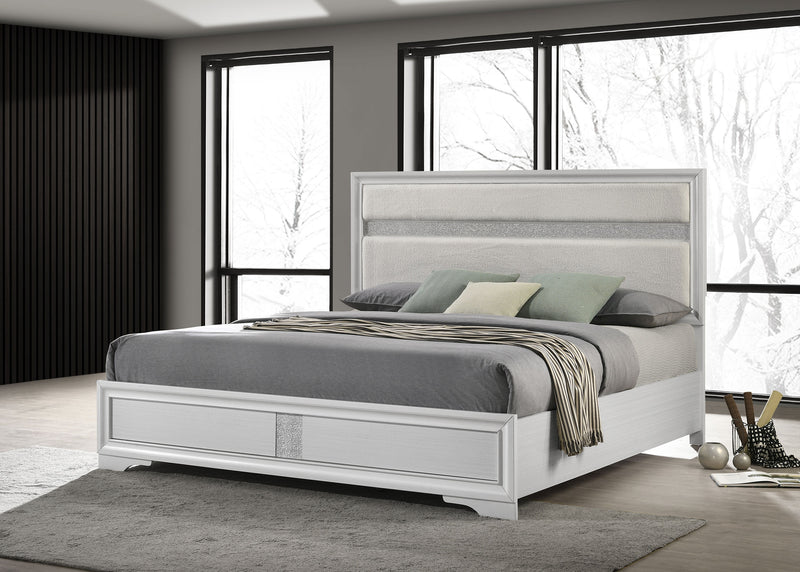 Miranda California King, E.King, Queen, Full, & Twin Bed Black & White - My Sweet Home Furniture (Queens, NY)