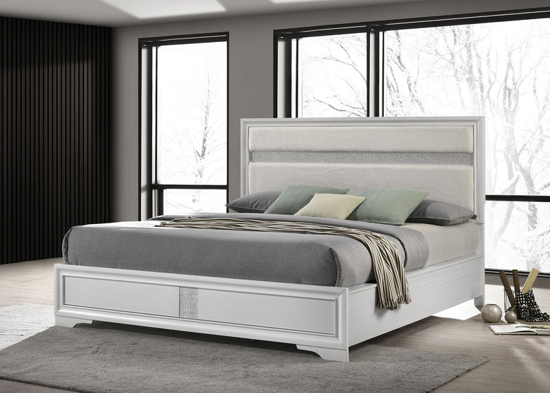 Miranda California King, E.King, Queen, Full, & Twin Bed Black & White - My Sweet Home Furniture (Queens, NY)