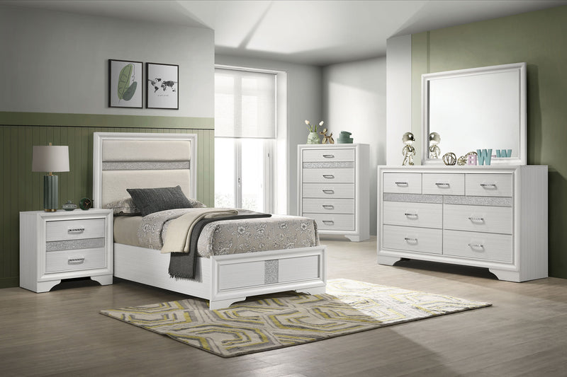 Miranda California King, E.King, Queen, Full, & Twin Bed Black & White - My Sweet Home Furniture (Queens, NY)