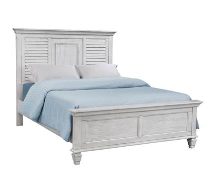 Franco Eastern King & Queen Panel Bed Antique White & Oak - My Sweet Home Furniture (Queens, NY)