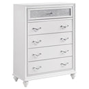 Barzini 5-drawer Chest White - My Sweet Home Furniture (Queens, NY)