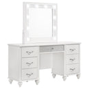 Barzini 7-drawer Vanity Desk with Lighted Mirror White - My Sweet Home Furniture (Queens, NY)
