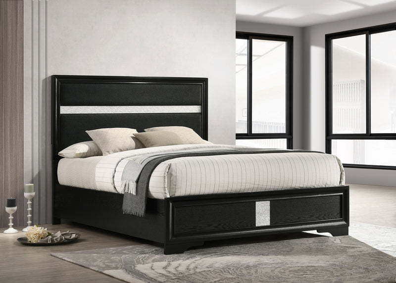 Miranda California King, E.King, Queen, Full, & Twin Bed Black & White - My Sweet Home Furniture (Queens, NY)