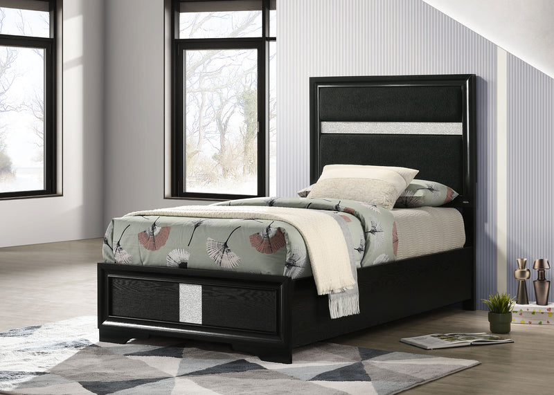 Miranda California King, E.King, Queen, Full, & Twin Bed Black & White - My Sweet Home Furniture (Queens, NY)