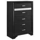Miranda 5-drawer Chest Black and Rhinestone - My Sweet Home Furniture (Queens, NY)