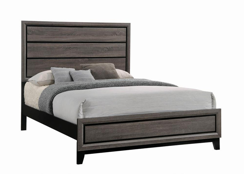 Watson Eastern King & Queen Bed Grey Oak and Black - My Sweet Home Furniture (Queens, NY)