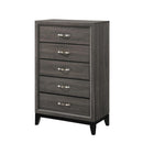Watson 5-drawer Chest Grey Oak and Black - My Sweet Home Furniture (Queens, NY)
