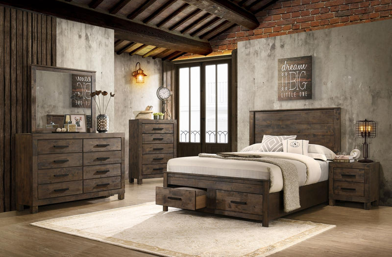 Woodmont 5-piece Queen Platform Bedroom Set Rustic Golden Brown image