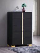 Marceline 5-drawer Chest Black - My Sweet Home Furniture (Queens, NY)