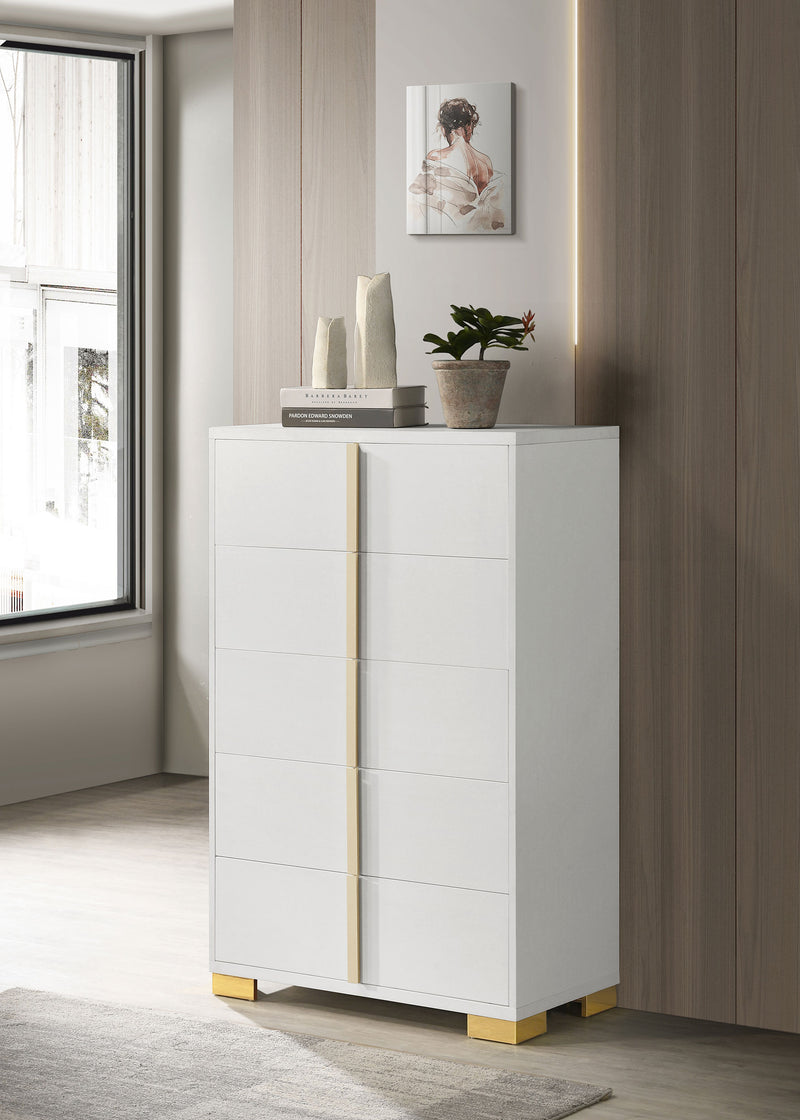 Marceline 5-drawer Chest White image