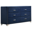 Melody 6-drawer Upholstered Dresser Pacific Blue - My Sweet Home Furniture (Queens, NY)