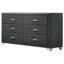 Melody 6-drawer Upholstered Dresser Grey - My Sweet Home Furniture (Queens, NY)