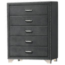 Melody 5-drawer Upholstered Chest Grey - My Sweet Home Furniture (Queens, NY)
